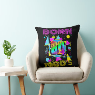Coussin Né dans les années 80 Bande cassette rétro 80"s