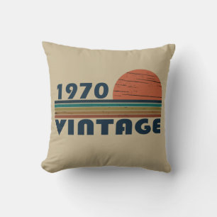 Coussin Né en 1970 cadeau d'anniversaire vintage
