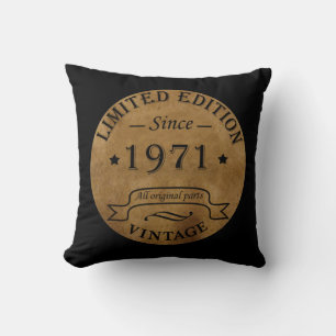 Coussin Né en 1971 Cadeau d'anniversaire de style victorie