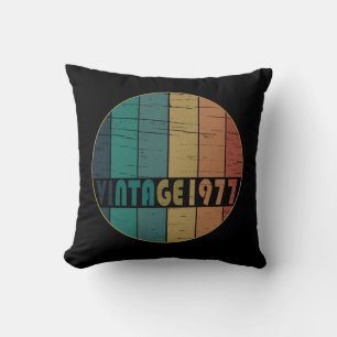 Coussin Né en 1977 élégant coloré vintage anniversaire
