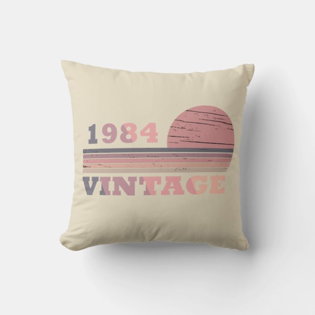Coussin né en 1984 anniversaire vintage (Recto)