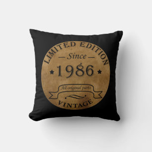 Coussin né en 1986 anniversaire vintage