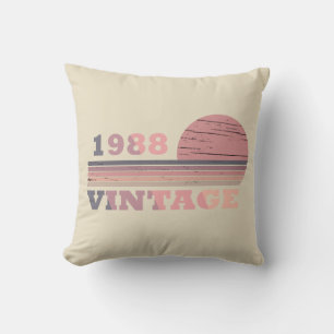 Coussin Né en 1988 élégant cadeau d'anniversaire moderne v
