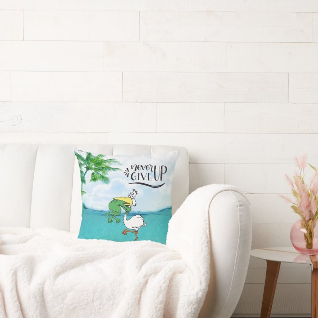Coussin Ne jamais renoncer à la grenouille Choquant l'oise (Canapé)