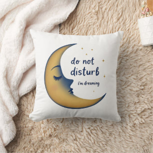 Coussin Ne pas déranger Je rêve Élégant Lune Étoiles Thr
