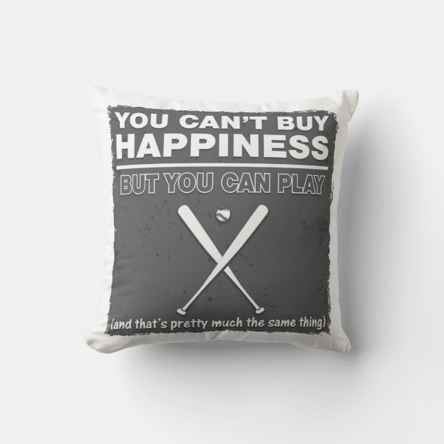 Coussin Ne peut pas acheter le base-ball de bonheur (Recto)