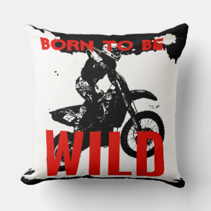 Coussin Né pour être Wild Motocross Motorcycle Sport