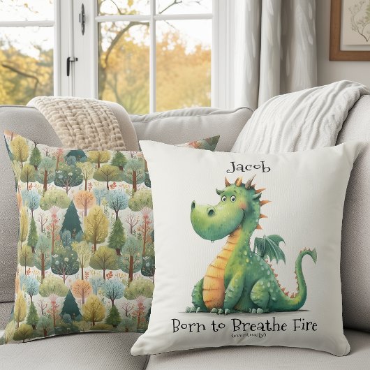 Coussin Né pour respirer le feu