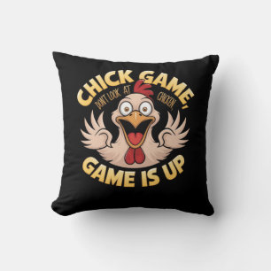 Coussin Ne regardez pas le jeu de poule le plus drôle