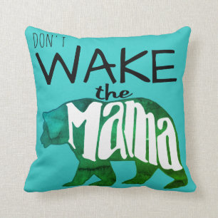Coussin Ne réveillez pas la maman Bear Blue Accent Pillow