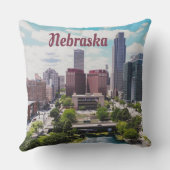 Coussin Nebraska City Skyline Omaha (Verso)