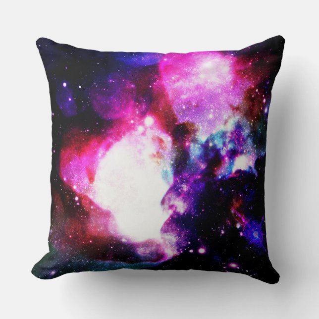 Coussin Nebula Galaxy rose violet bleu (Recto)