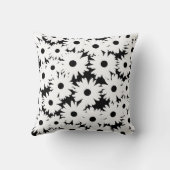 Coussin Négative Space Daisées blanc sur noir (Verso)