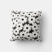 Coussin Négative Space Daisées blanc sur noir (Recto)