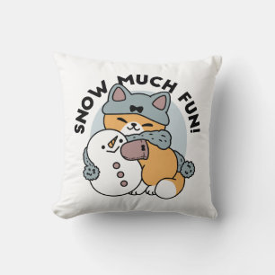 Coussin Neige beaucoup amusant Chat hiver vacances Design