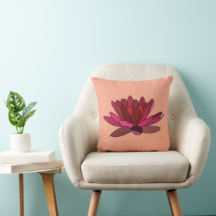 Coussin Nénuphar rose rouge