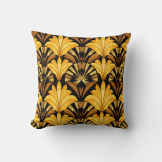 Coussin Néo Déco Motif Abstrait Géométrique Doré