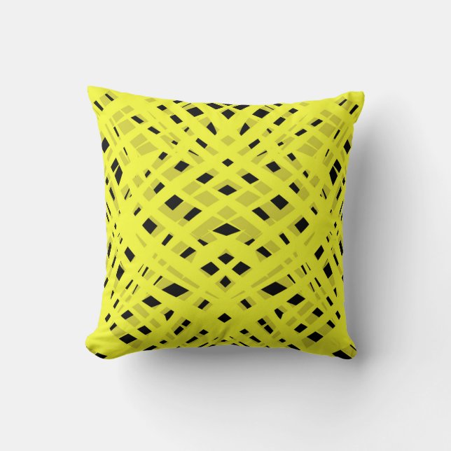 Coussin Néon, abstract , noir , yellow (Recto)