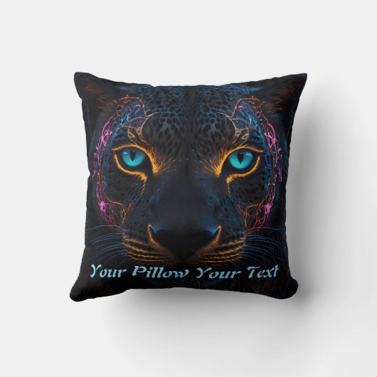 Coussin Neon Black Leopard (Verso)