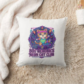 Coussin Néon de chat aérobic des années 80 - Conception dr (Couverture)