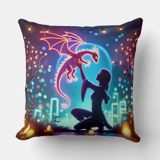 Coussin neon dragon trainer (Recto)