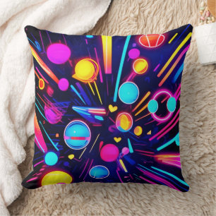 Coussin Neon Dreams - Formes et couleurs psychédéliques