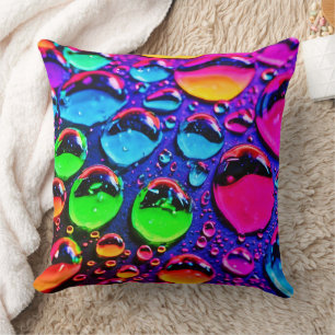 Coussin Neon Eau Glissante gouttes d'Art
