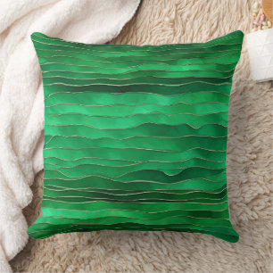 Coussin Neon Emerald dégradé vert IA art