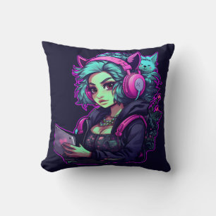 Coussin Neon gamer fille