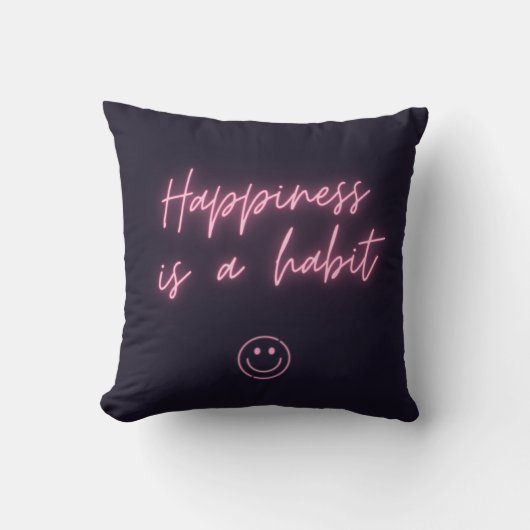 Coussin Neon Happiness est une œuvre d'art Habitude (Recto)