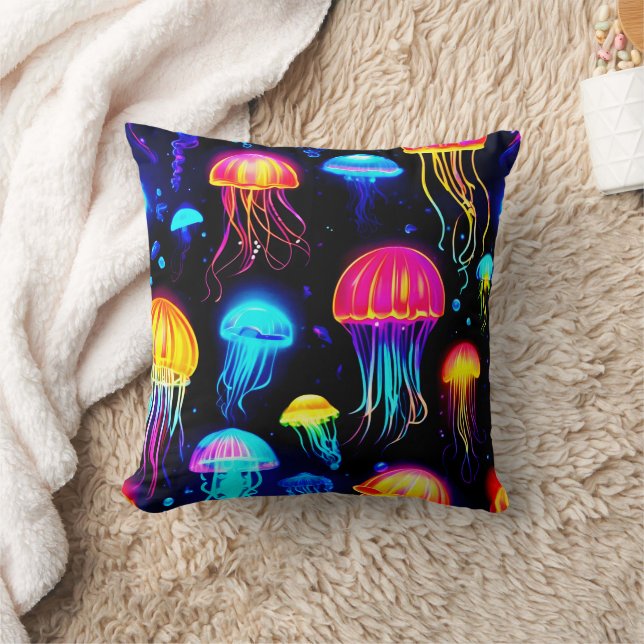 Coussin Neon Jellyfish Dreamscape (Couverture)