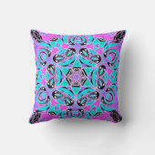 Coussin Neon kaleidoscope, mandala (Verso)