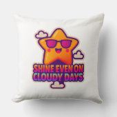 Coussin Neon Kawaii Star - "Shine even on Cloudy Days" (Recto)