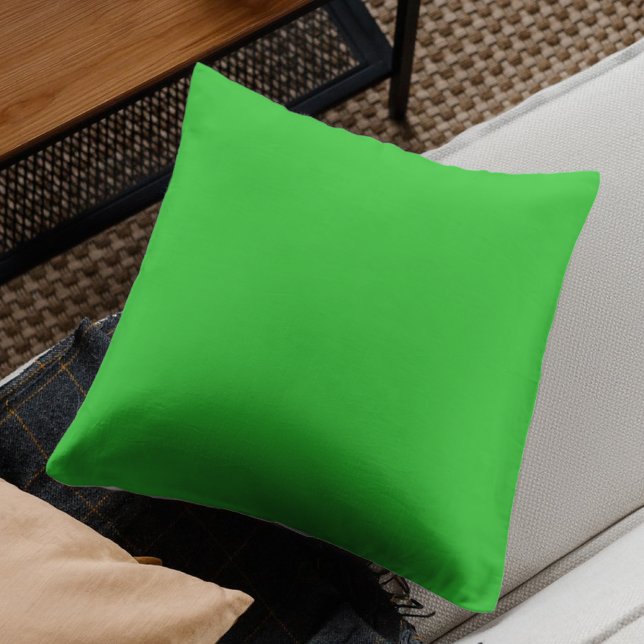 Coussin Neon Lime Green Solid Color | Classique (Créateur téléchargé)