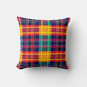 Coussin Neon Plaid À damiers Motif