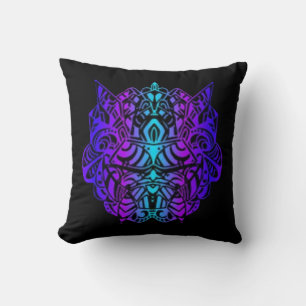 Coussin Neon Psytrance Tribal Masque