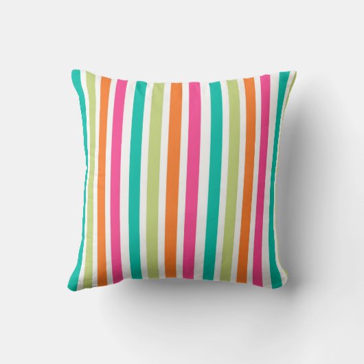 Coussin Neon rainbow rayures amusant rétro (Verso)