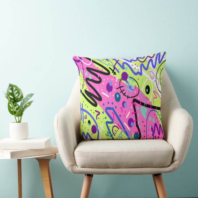 Coussin Neon Sentiments Art Abstrait (Chaise)