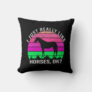 Coussin Neon Sunset J'Aime Vraiment Les Chevaux