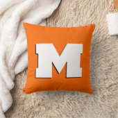 Coussin Neon Sunset Orange et blanc 3D Big Modern Initial (Couverture)