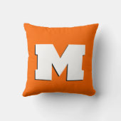 Coussin Neon Sunset Orange et blanc 3D Big Modern Initial (Verso)
