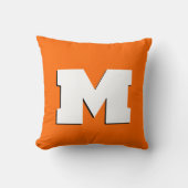 Coussin Neon Sunset Orange et blanc 3D Big Modern Initial (Recto)