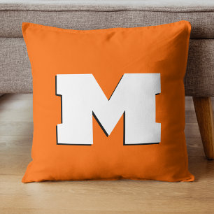 Coussin Neon Sunset Orange et blanc 3D Big Modern Initial