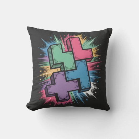 Coussin Neon Tetris (Recto)