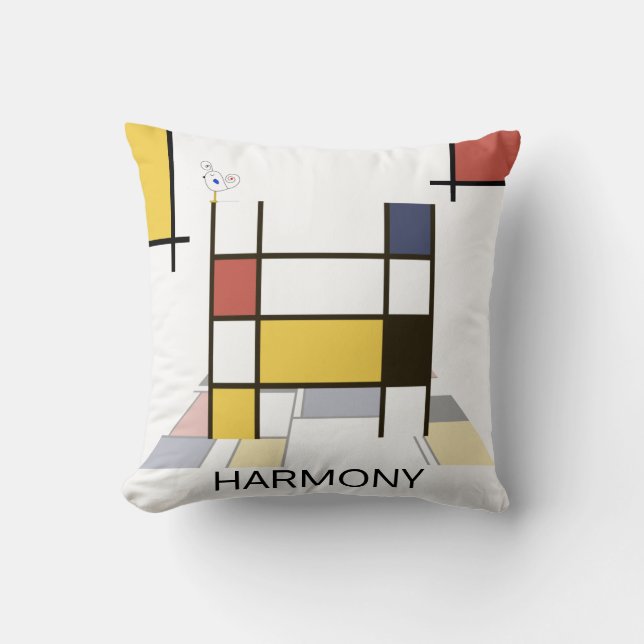 Coussin Neoplasticisme Art Cool Monogramme. Lettre H (Recto)