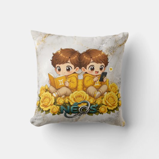 Coussin Neos Kawaii Zodiaque Gémeaux (Recto)