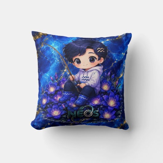 Coussin Neos Kawaii Zodiaque Verseau (Recto)