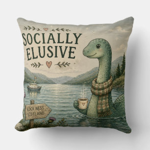 Coussin Nessie insaisissable socialement Cryptide cosy Loc