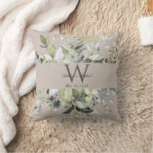 Coussin Neual Greenery Monogram Wedding Keepsake (Couverture)
