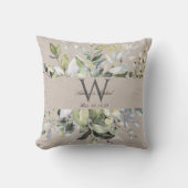 Coussin Neual Greenery Monogram Wedding Keepsake (Recto)